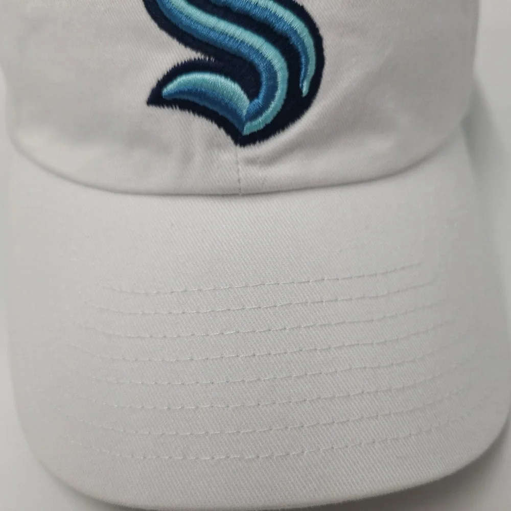 Seattle Kraken Hat Strapback 47 Brand Clean Up White Blue NHL‎ Hockey Logo Men